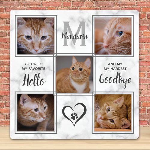 Pet Memorial Cat Photo Plaque