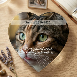 Pet Memorial Cat Sympathy Gift - Loved Beyond Word Paperweight