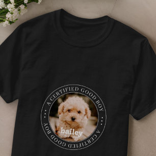 Pet Memorial Certified Good Boy Custom Photo T-Shirt