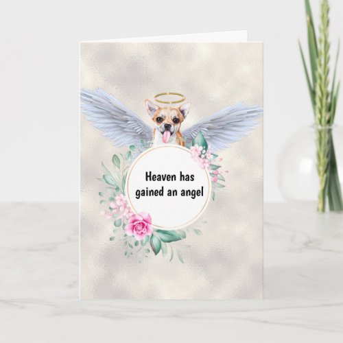 Pet memorial Chihuahua dog angel wings poem Card