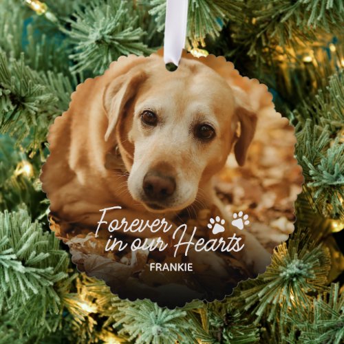 Pet Memorial Christmas Photo Ornament Card