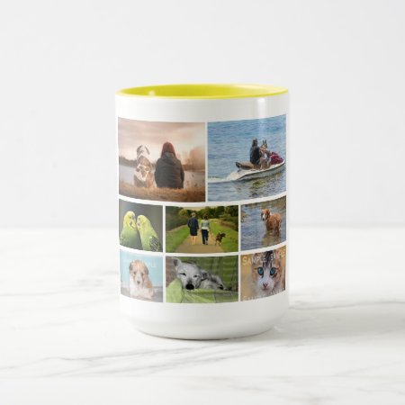 Pet Memorial Custom 8 Photo Collage Keepsake Mug