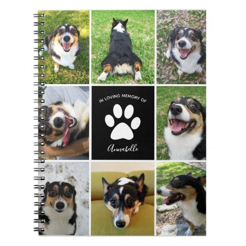 Pet Memorial Custom Dog 8 Photo Collage Notebook