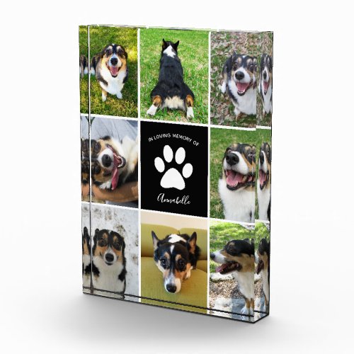 Pet Memorial Custom Dog Collage Photo Block
