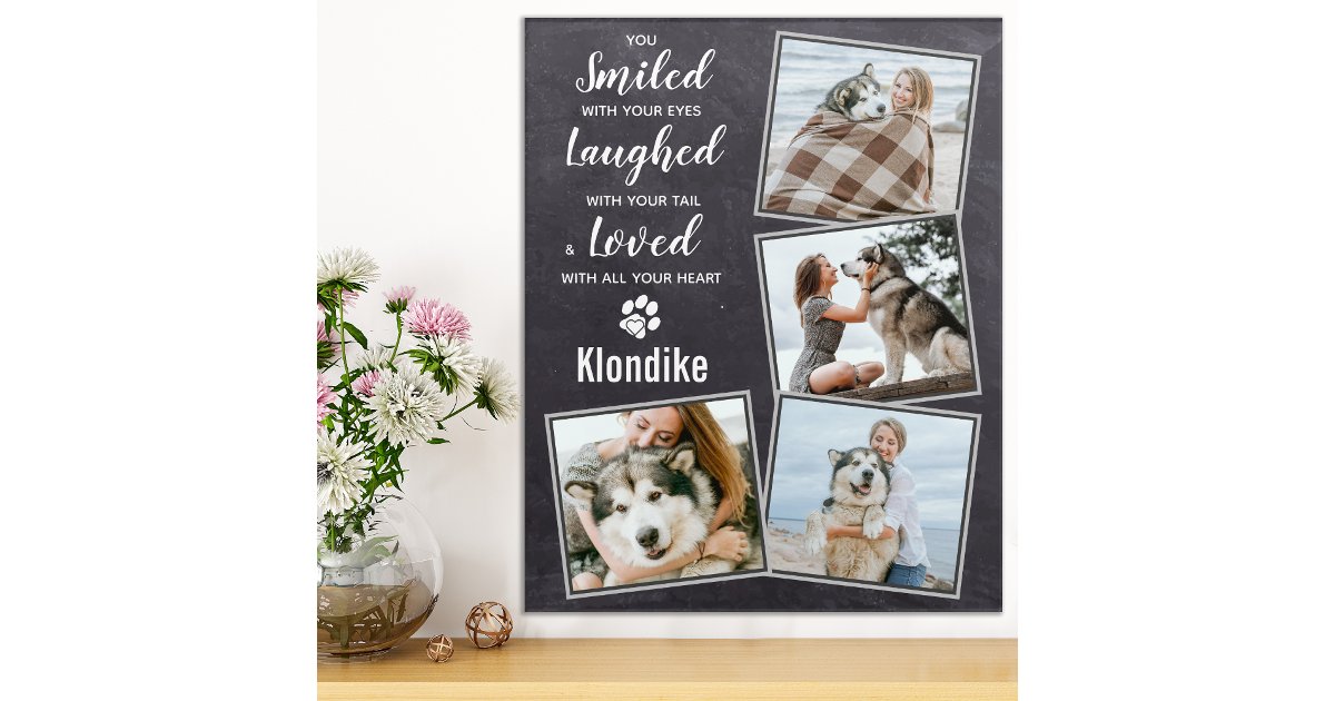 Pet Memorial Custom Dog Photo Collage Acrylic Print | Zazzle