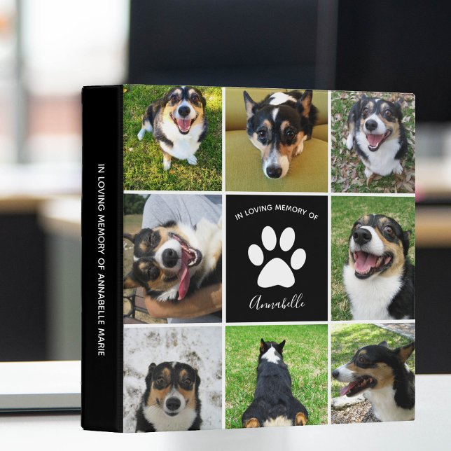 Pet Memorial Custom Dog Photo Collage Album 3 Ring Binder (Creator Uploaded)
