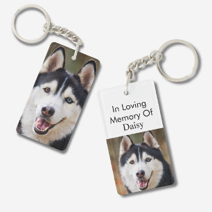 Pet Memorial Custom Dog Photo In Loving Memory Of Keychain