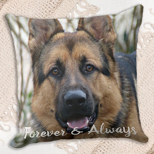 Pet Memorial Custom Dog Photo Pet Loss Throw Pillow