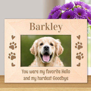 Pet Memorial Custom Favorite Hello Hardest Goodbye Engraved Frames