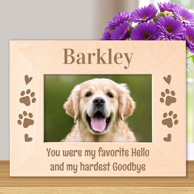 Pet Memorial Custom Favorite Hello Hardest Goodbye Engraved Frames (Creator Uploaded)