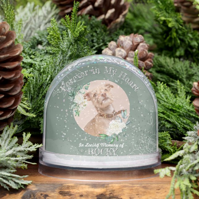 Pet Memorial Custom Greenery Snow Globes Snow Globe (Winter)