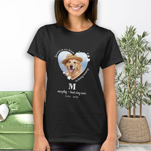 Pet Memorial Custom Heart Dog Photo T_Shirt