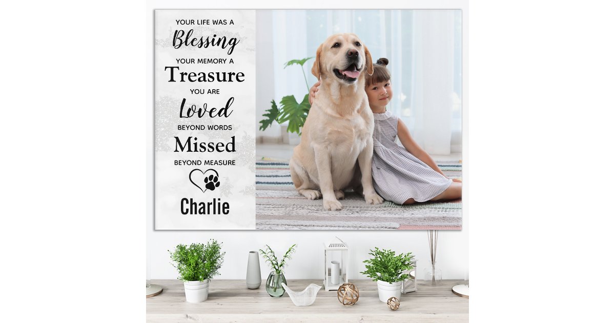 Pet Memorial Custom Modern Remembrance Dog Photo Acrylic Print | Zazzle