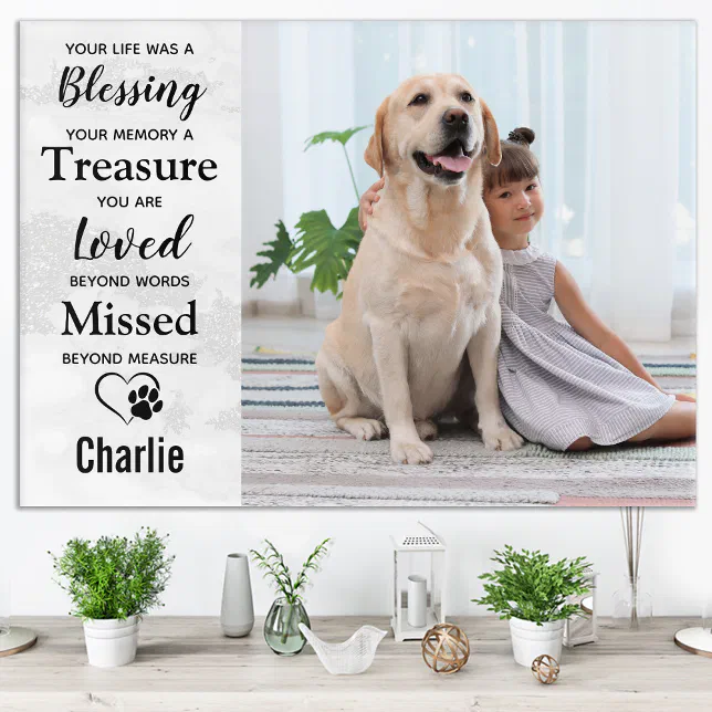 Pet Memorial Custom Modern Remembrance Dog Photo Acrylic Print | Zazzle