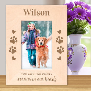 Pet Memorial Custom Paw Prints Wooden Picture Engraved Frames