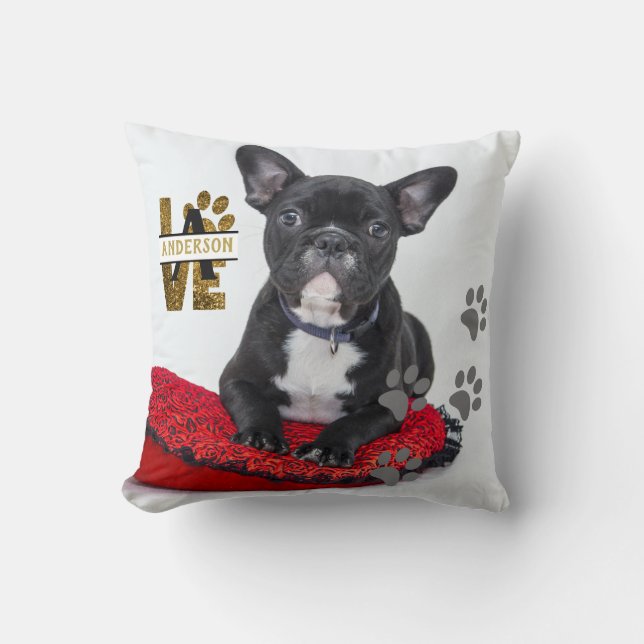 PET Memorial (Dog Cat) PHOTO Collage Gift Custom Throw Pillow (Front)