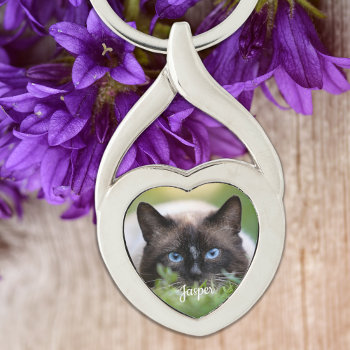 Pet Memorial - Dog Cat Photo Gifts - Pet Loss Keychain by BlackDogArtJudy at Zazzle