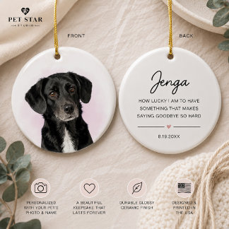 Pet Memorial Dog Cat Sympathy Keepsake Photo Ceramic Ornament