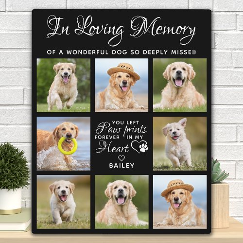 Pet Memorial Dog Loss Gift Personalized 11 Picture Plaque