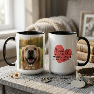 Pet Memorial Dog Loss Photo Heart Sympathy Gift Mug