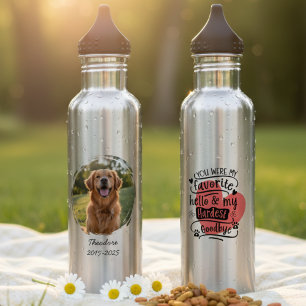 Pet Memorial Dog Loss Sympathy Remembrance Tribute Stainless Steel Water Bottle
