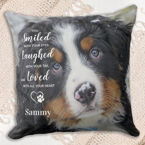 Pet Memorial _ Dog Lover Gift _ Pet Loss Photo Throw Pillow