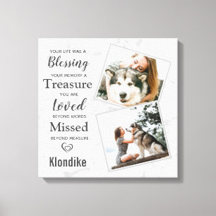 Pet Memorial Dog Photo Collage Canvas Print