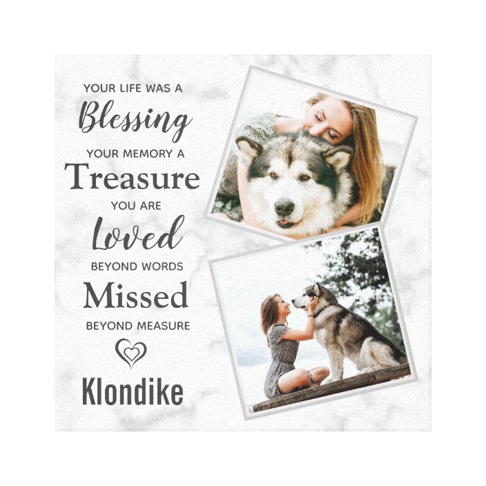 Pet Memorial Dog Photo Collage Canvas Print