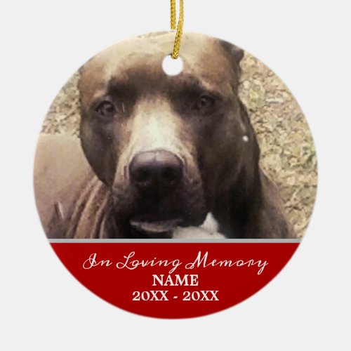 Pet Memorial Dog Photo Personalized Keepsake Ceramic Ornament