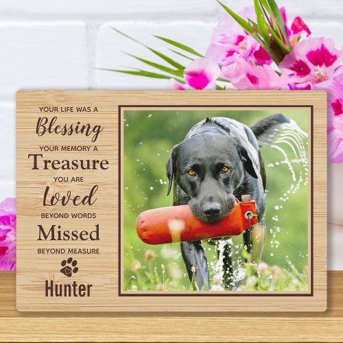 Pet Memorial Dog Photo Plaque