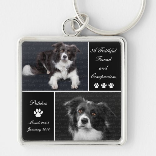 Pet Memorial Dog Photo Tribute Keychain