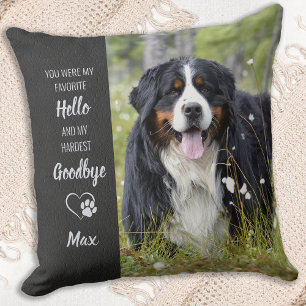 Pet Memorial - Dog Remembrance Gift - Custom Photo Throw Pillow