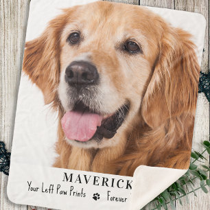 Pet Memorial Dog Sympathy Gift Personalized Photo Sherpa Blanket