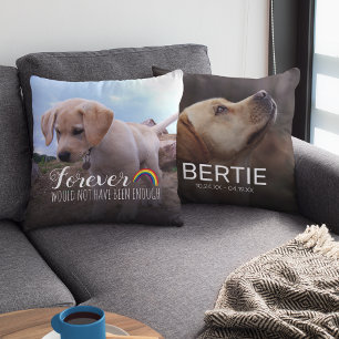 Pet Memorial Dog Tribute 2 Photo Throw Pillow