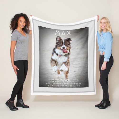 Pet Memorial Dog Tribute Poem Fleece Blanket