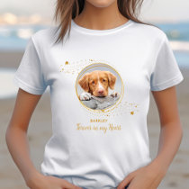 Pet Memorial Elegant Chic Gold Stars Dog Photo T-Shirt