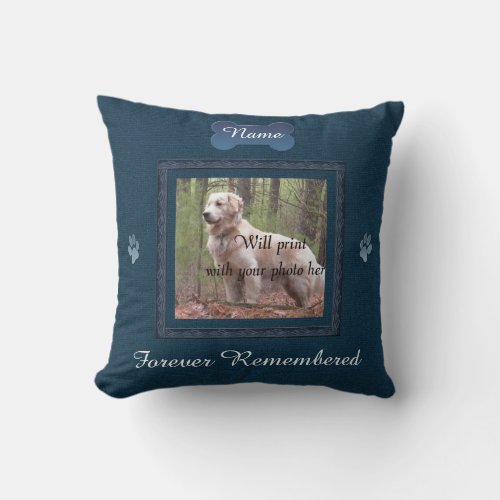 Pet Memorial _ Elegant Perfect Memories Throw Pillow