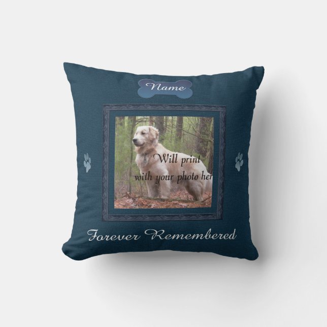 Pet Memorial - Elegant Perfect Memories Throw Pillow (Front)