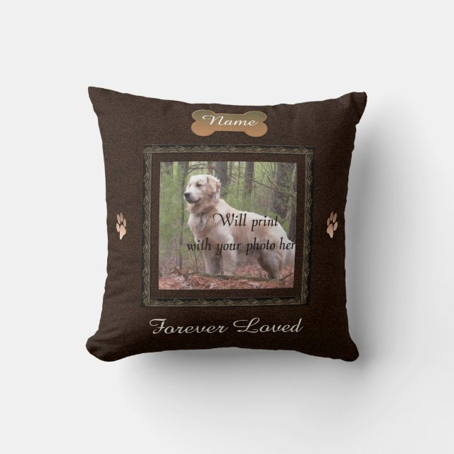 Pet Memorial - Elegant Perfect Memories Throw Pillow (Front)
