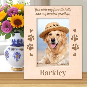 Pet Memorial Favorite Hello Custom Wooden Picture Engraved Frames
