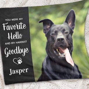 Pet Memorial Favorite Hello Poem Custom Dog Photo Fleece Blanket