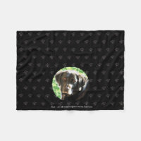 Pet memorial Fleece Add 1 Photo and Text Pawprints