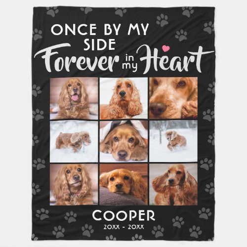Pet Memorial Forever In My Heart 9 Photo Collage Fleece Blanket