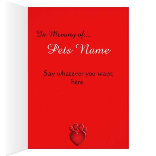 Pet Memorial Forever in Our Hearts (Inside (Right))