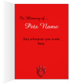 Pet Memorial Forever in Our Hearts Cards (Inside (Right))