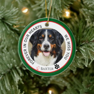 Pet Memorial Forever in Our Hearts  Ceramic Ornament