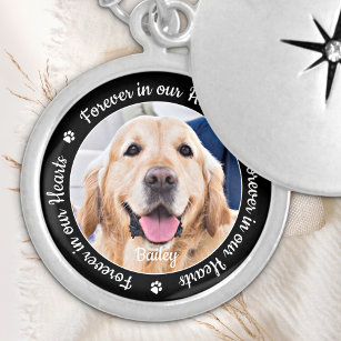 Pet Memorial Forever in our Hearts Custom Photo Locket Necklace