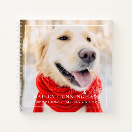 Pet Memorial Forever In Our Hearts Framed Photo Notebook