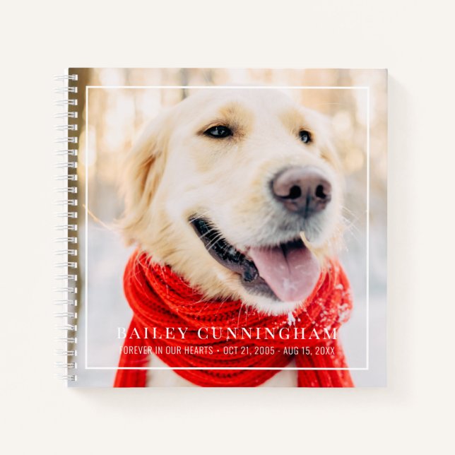 Pet Memorial Forever In Our Hearts Framed Photo Notebook (Front)