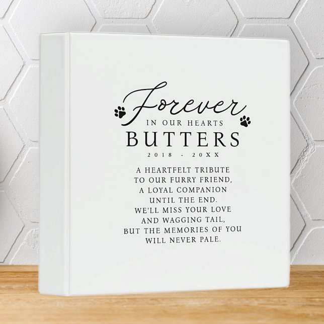 Pet Memorial Forever in our Hearts Modern Chic 3 Ring Binder (Creator Uploaded)